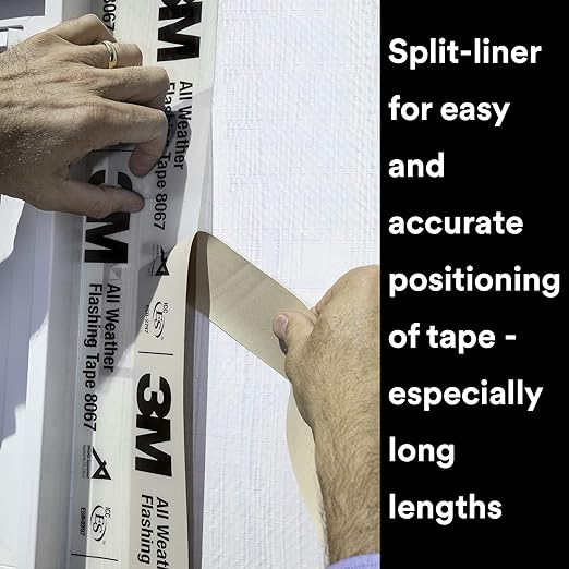 3M All Weather Flashing Tape 8067, 12 in x 75 ft, 1 Roll, Adhesive Backed Split - Image 5