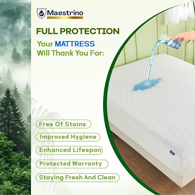 Luxury King Size Tencel Waterproof Mattress Protector Deep Pocket - Image 3