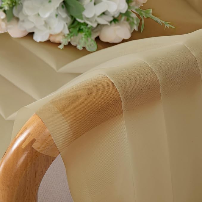 Chyhomenyc Sheer Valances for Windows 2 Pack, Small Window Curtains for Living - Image 9