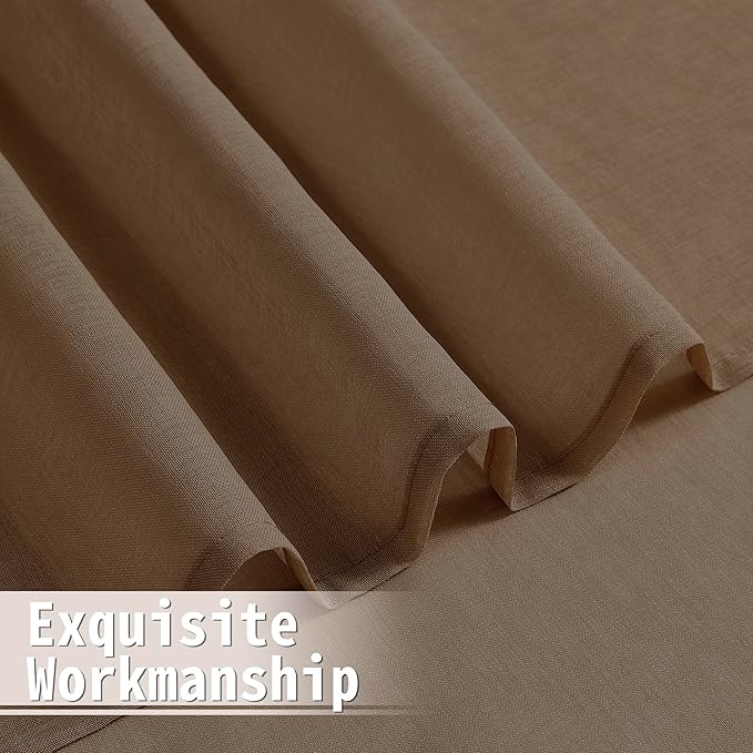 Tollpiz Sheer Door Curtain Closet Linen Textured Curtain Sheers Doorway Light - Image 7