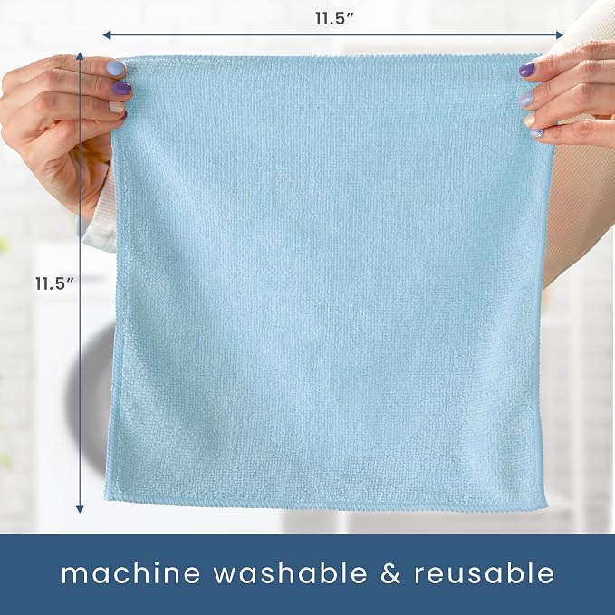 S&T INC. 200 Pack Microfiber Cleaning Cloth, Bulk Towels - Image 7