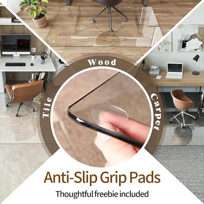 Koonmi Tempered Glass Chair Mat 51"x63" - Image 5