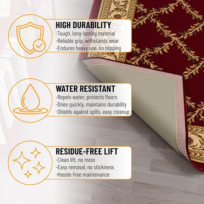 Ottomanson 6' x 8' Non-Slip Rug Pad Gripper 1/4 Inch Thick Dual Surface Felt + - Image 7