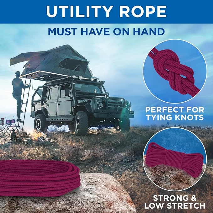 TECEUM Cotton Rope 3/16” – 100 FT – Strong All-Purpose Braided Rope – Natural - Image 6