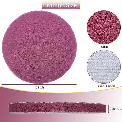 10 PCS 5 Inch 400 Grits Multipurpose Scrubber Scouring Pads Flocking Scuff Pads - Image 2