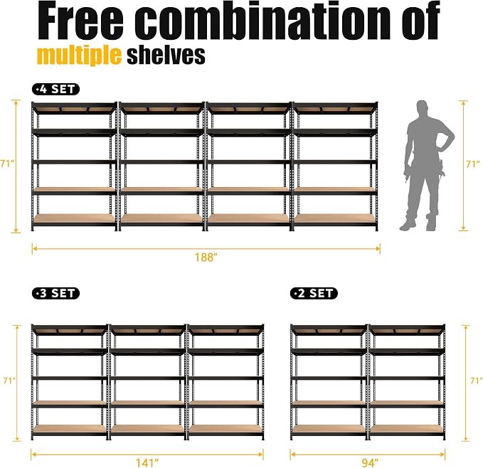 PrimeZone 5 Pack Heavy Duty Storage Shelves - Image 8