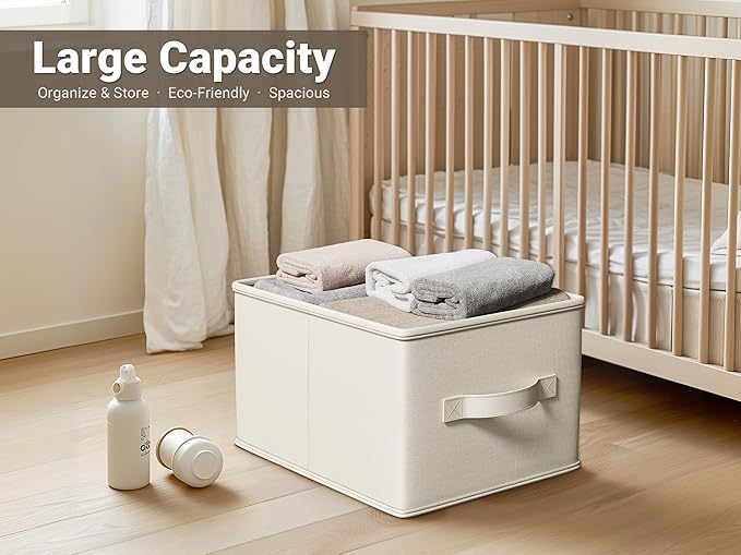 3 Pack Fabric Storage Bins for Shelves | 14¾" L*10¼" W*8¼" H Closet Storage - Image 2
