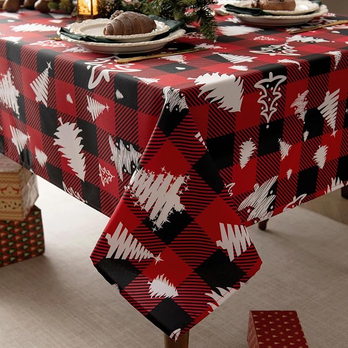 Waterproof Christmas Tree Tablecloth Fabric by Essifunia
