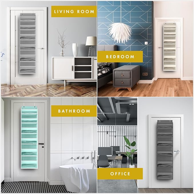 HOMELUX THEORY 2 PC Heavy Duty Over the Door Organizer 55x14x6.7, 6 Large Front - Image 3