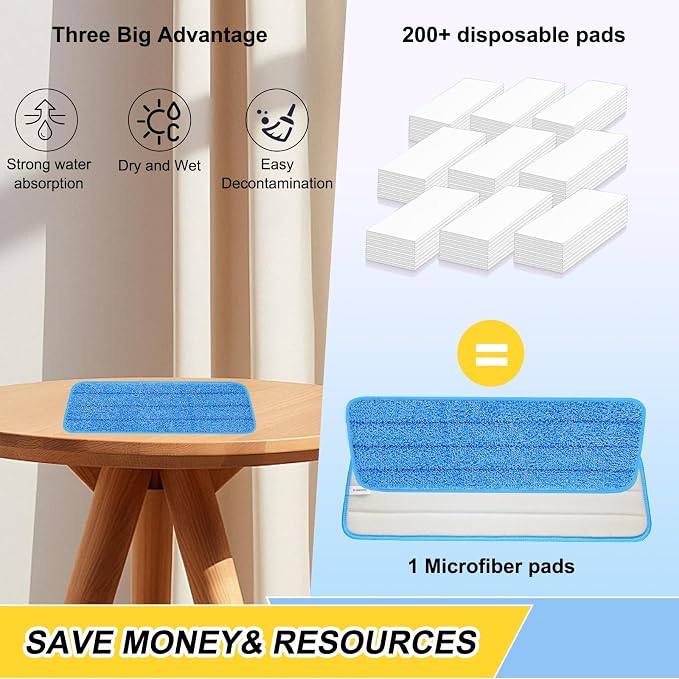 8 Pack 16.5 inch Reusable Mop Pads Microfiber Spray Mop Replacement Heads - Image 7
