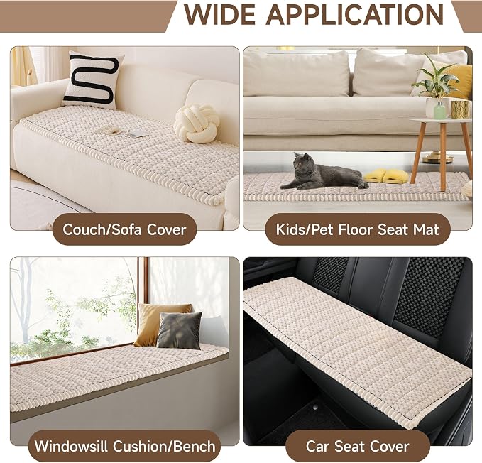 OTOB Couch Covers for 3 Cushion Sofa Pet Friendly, All Seasons Non Slip Plush - Image 7