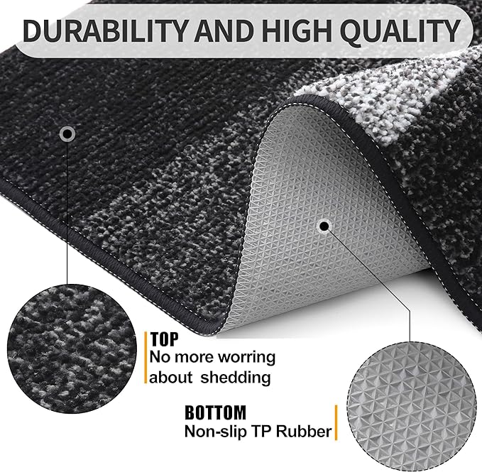 Kitinjoy Indoor Outdoor Door Mat, 24x16 Non-Slip Absorbent Dirt Trapper - Image 3