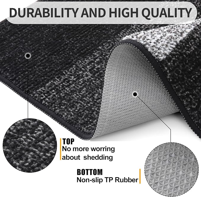 Kitinjoy Indoor Outdoor Door Mat, 47x20 Non-Slip Absorbent Dirt Trapper - Image 3
