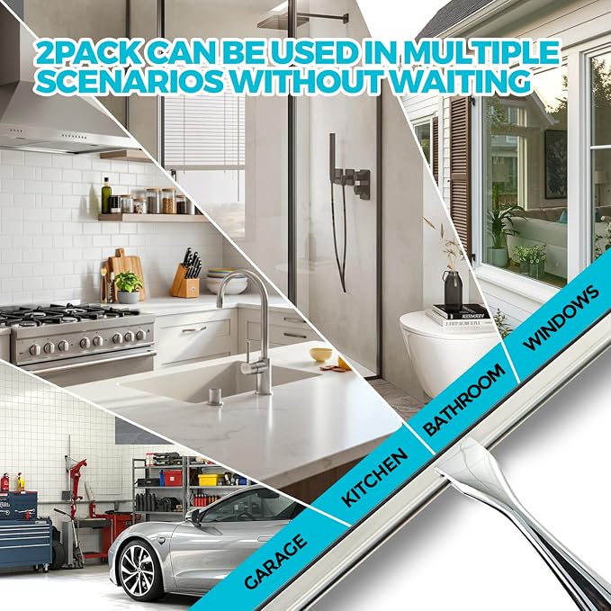 2PACK Shower Squeegee for Glass Doors, Squeegee for Shower Glass，All-Purpose - Image 2