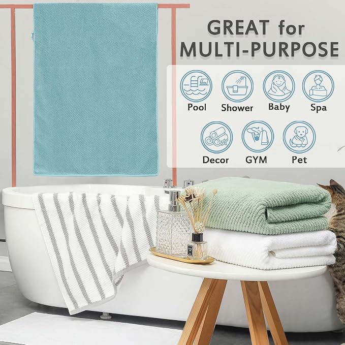 VOOVA & MOVAS Bath Towels Set of 4, Large 30" x 56" - Image 5