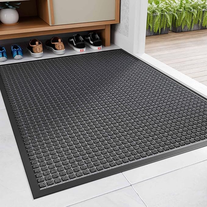Amyracel Front Door Mat Outdoor Indoor Entrance, Heavy Duty Rubber Backing by Amyracel