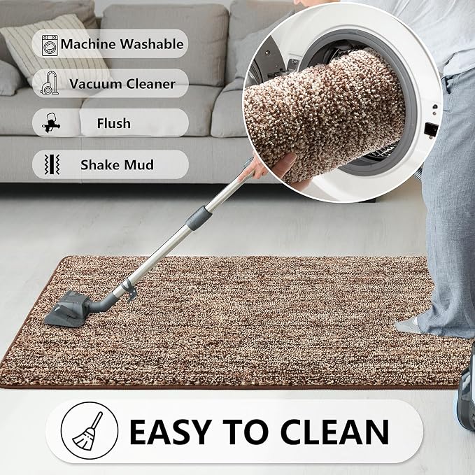 REFETONE Indoor Doormat, Front Door Mat 20"x32" Absorbent Rubber Backing Non - Image 6