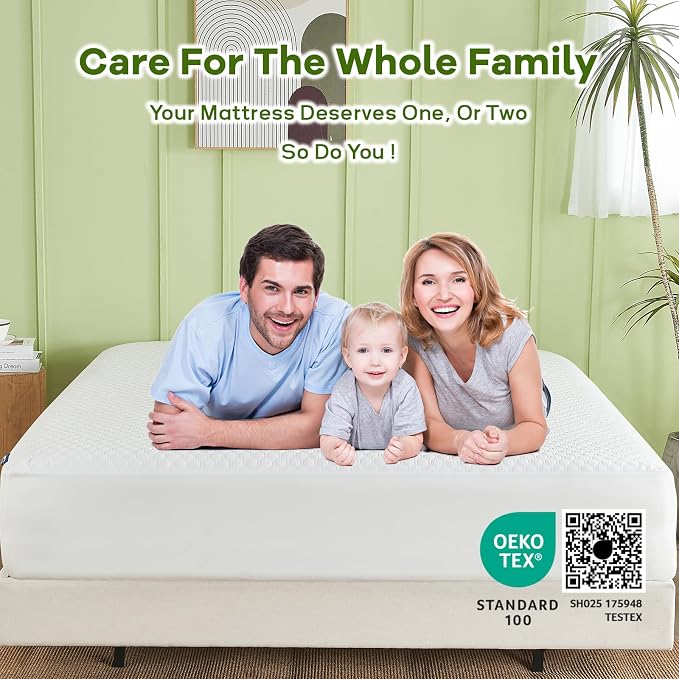Premium Tencel Twin Size Mattress Protector in White, Natural and Skin Soft - Image 8