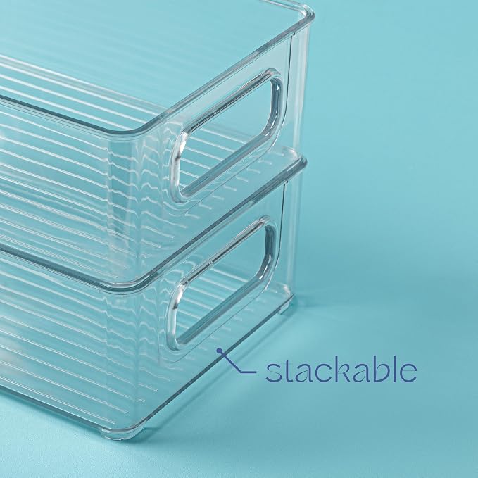 Plastic Food Storage 4 Pack Clear Container Bin - Image 4