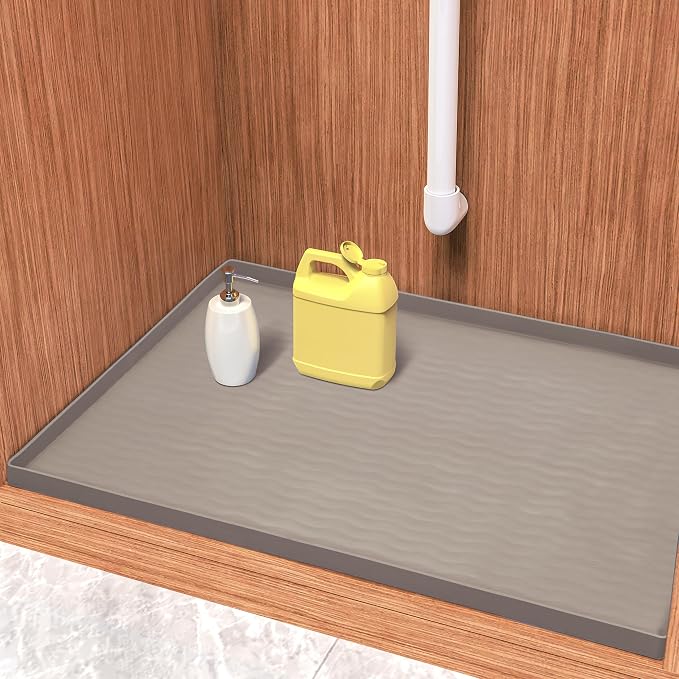 URMONA Waterproof Silicone Under Sink Mat 37'' x 22'' Shelf Liner by URMONA