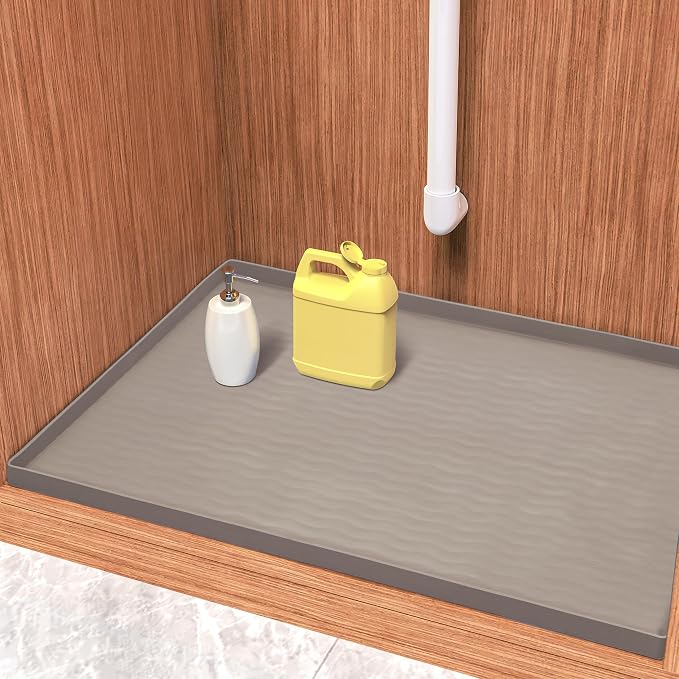 URMONA Waterproof Silicone Under Sink Mat 25'' x 22'' Shelf Liner by URMONA