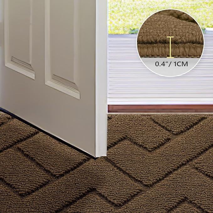 hicorfe Indoor Doormat, Front Back Door Mat Rubber Backing Non Slip Door Mats - Image 4