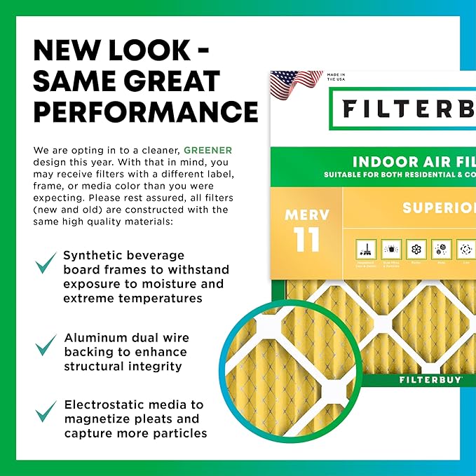 Filterbuy 20x22x2 Air Filter MERV 11 Allergen Defense Replacement, - Image 3