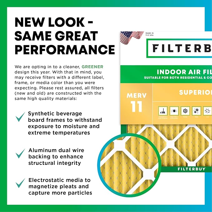 Filterbuy 14x24x2 Air Filter MERV 11 Allergen Defense Replacement, - Image 3