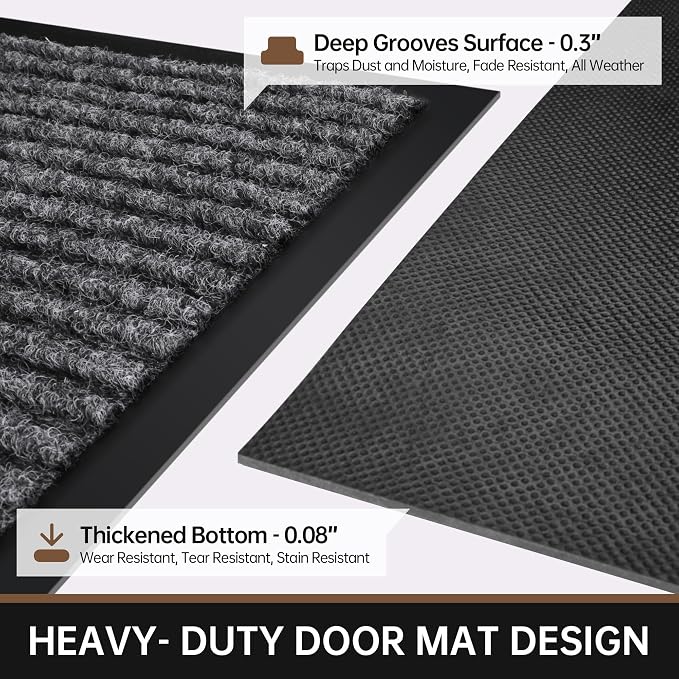 Front Door Mat, Rubber Backing Low Profile, Welcome Commercial Door Mats - Image 4