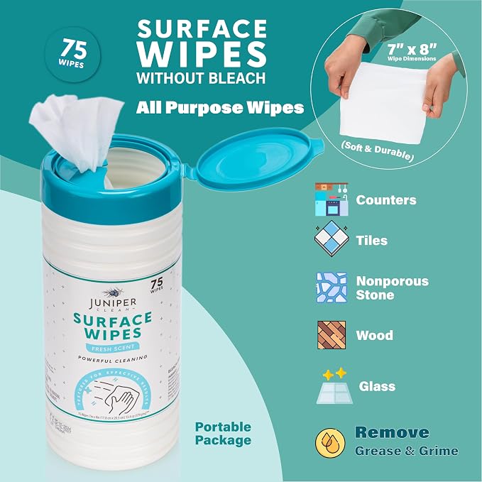 6 Pack Surface Cleaning Wipes Bleach Free, All-Purpose Cleaner - Image 6