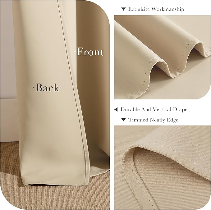 PONY DANCE Biscotti Beige Blackout Curtains - Image 5