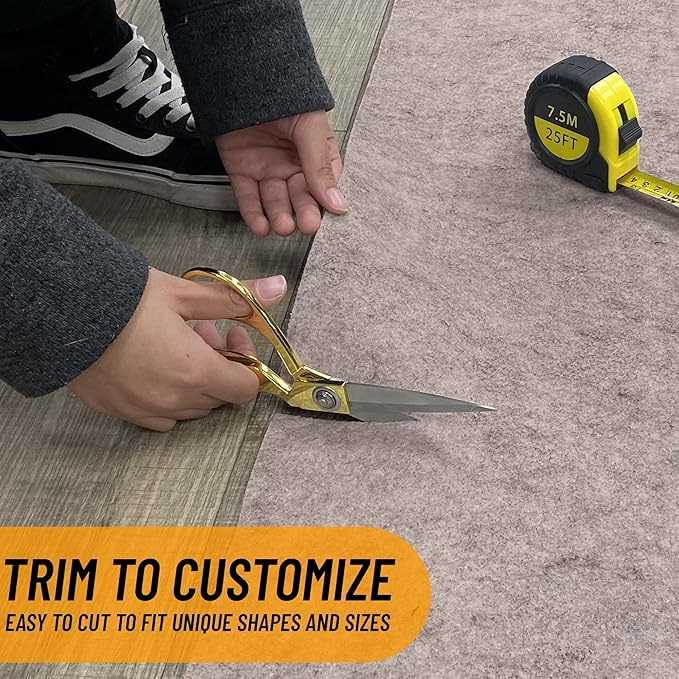 Ottomanson 3' x 12' Non-Slip Rug Pad Gripper 1/4 Inch Thick Dual Surface Felt + - Image 5