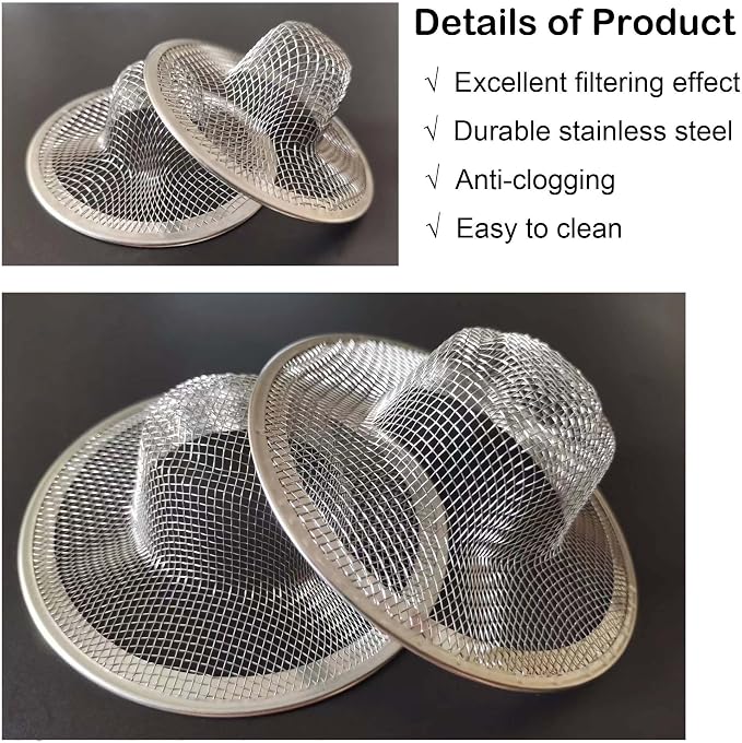 14PCS Drain Mesh Basket, 2.125'' & 2.75" Bathroom Mesh Sink Drain Strainer - Image 3