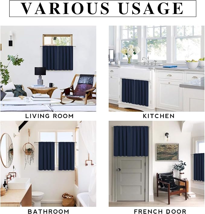 RYB HOME Short Curtains for Living Room Blackout Portable Blinds Shades for - Image 7