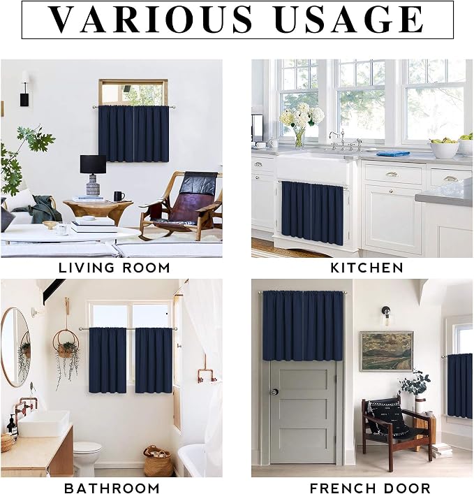 RYB HOME Blackout Curtains Small Window Decor Light Block Thermal Insulated - Image 7