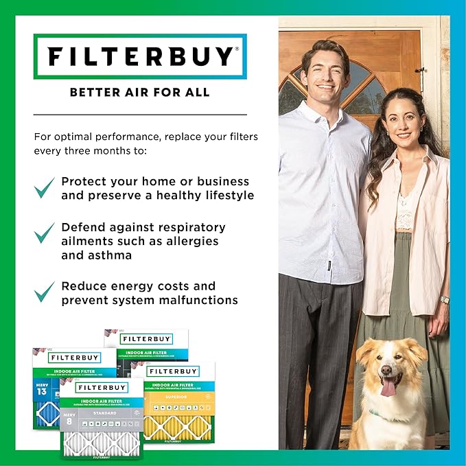 Filterbuy 17x25x1 Air Filter MERV 11 Allergen Defense Replacement, - Image 7