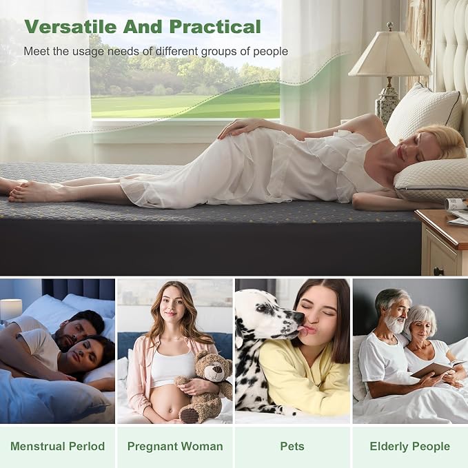 Waterproof Mattress Protector, Twin Size Mattress Pad Fitted 6"-15" Deep Pocket - Image 6
