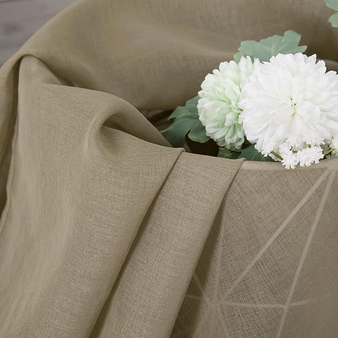 Tollpiz Sheer Curtain Linen Textured Bedroom Curtains Sheer Light Filtering Rod - Image 6