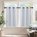 PONY DANCE White Kitchen Curtains 24 Inch Length, Room Darkening Panels Rod by PONYDANCE