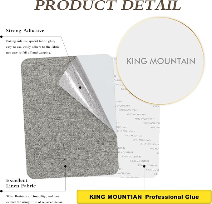 KING MOUNTAIN Fine Linen Repair Patches, Self-Adhesive Linen Fabric Patches - Image 2