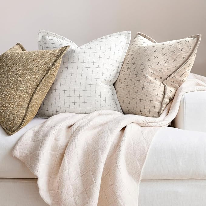 ZWJD 12x20 Pillow Covers Set of 2 Soft Polyester Textured Pillow Covers - Image 4