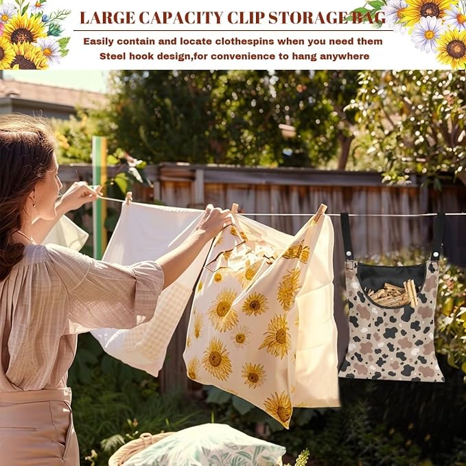 Clothes Pin Hanging Bag, Clothes Pins Bag Holder Outdoor Stylish Clothespin Bag - Image 5
