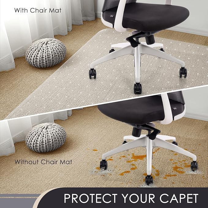 Kuyal Office Chair Mat for Carpet, 36x48 Clear Heavy Duty Computer Chair Mat - Image 5
