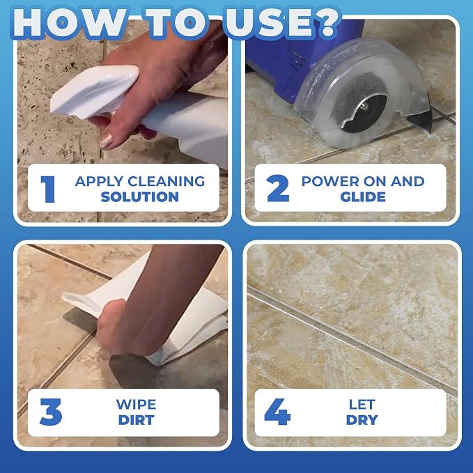 Grout Groovy! Electric Stand-Up Lightweight Grout Cleaning Machine – Large Tile - Image 4