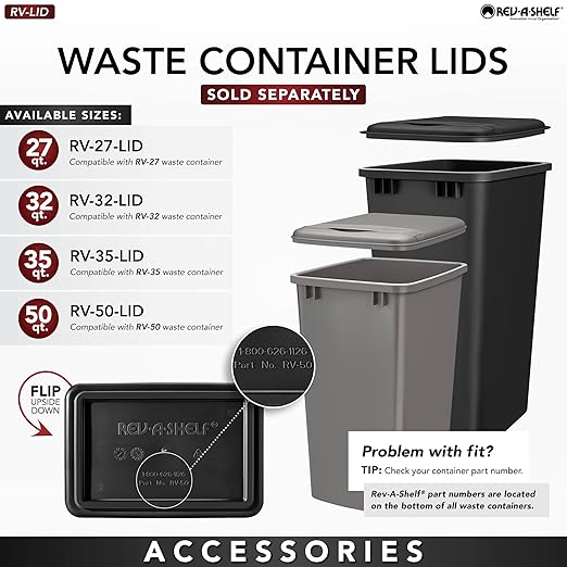 Rev-A-Shelf 53WC-1527SCDM-213 Double 27 Quart Pull-Out, Orion Gray - Image 8
