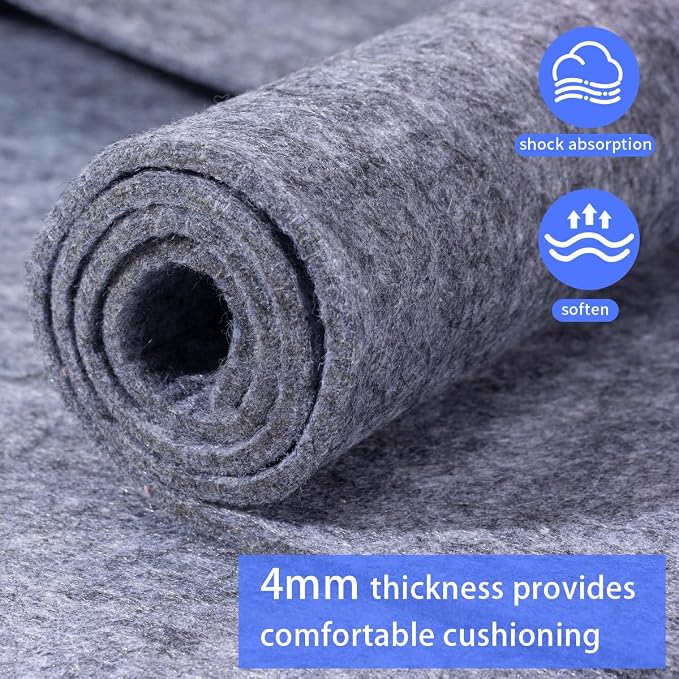 Extra Large Area Rug Cushioned Pad, 5x7 Ft Thick Felt Pad - Image 3