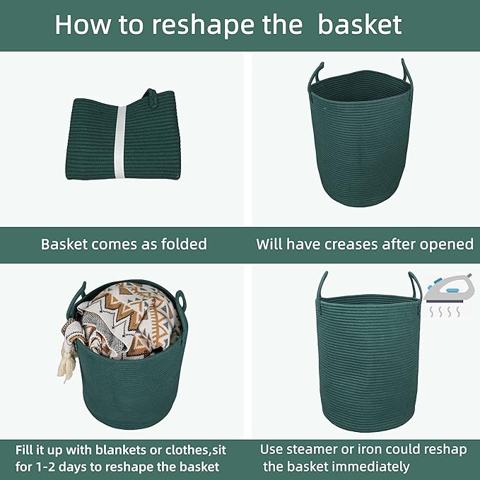 Cotton Rope Laundry Basket Hamper - Image 7