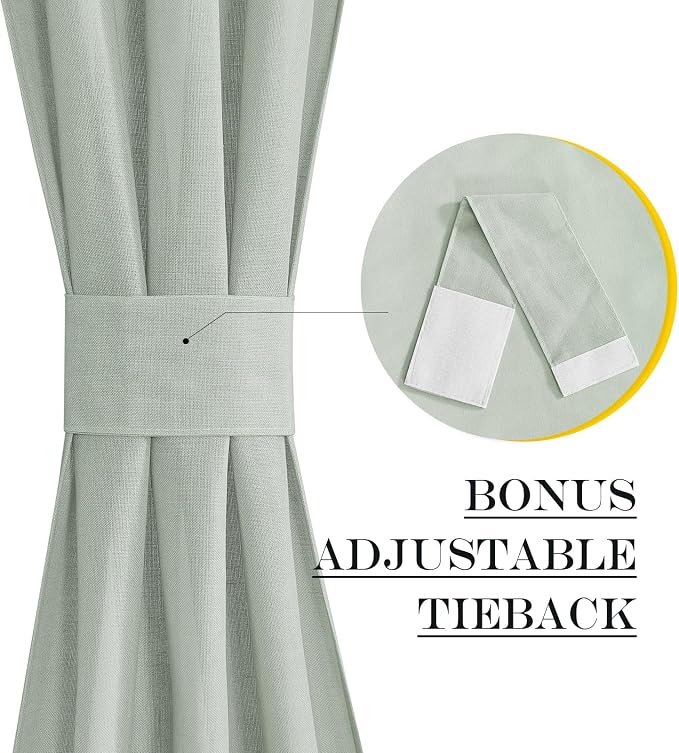 NICETOWN Sage Green Door Curtains - Image 2