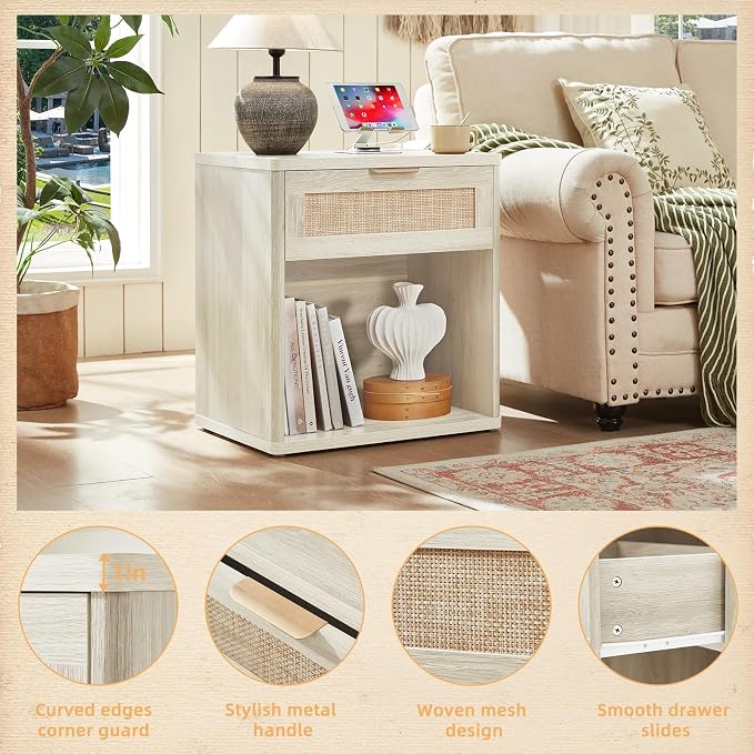 LEYAOYAO Rattan Nightstands Set of 2 - Image 9