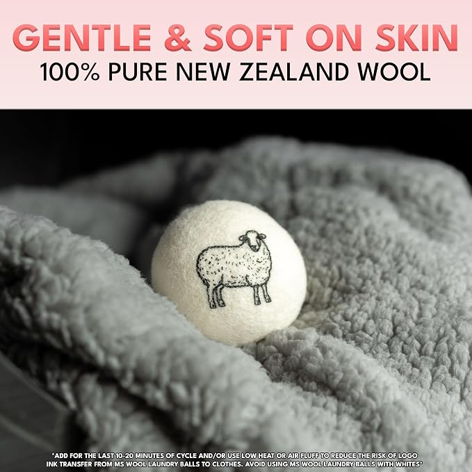 Lavender Scented Wool Dryer Balls – 4 XL Pack – Natural Fabric Softener - Image 7